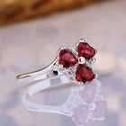 Sterling Silver Plated Heart CleverZirconia Flower Band Ring Size 8 B143