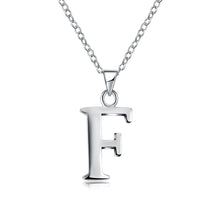 Sterling Silver Plated Necklace Women Pendant Initial Letter Alphabet B375