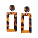 Ear Studs Alloy Cellulose Acetate(Resin) Rectangle Blue 50x20mm Pin 0.7mm  P573