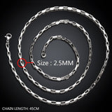 Stainless Steel Necklace  Chain  Box Chain Lobster 18-24" 2.5MM Lobster B201