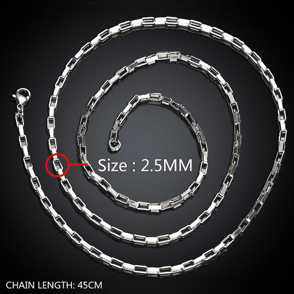 Stainless Steel Necklace  Chain  Box Chain Lobster 18-24" 2.5MM Lobster B201