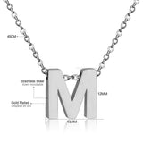 Stainless Steel Women's Unisex 18 Inch Necklace Pendant Letter Lobster Clasp S3