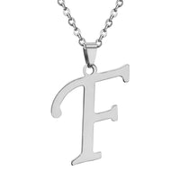 Stainless Steel Women's Unisex 18 Inch Necklace Pendant Letter Lobster Clasp S2