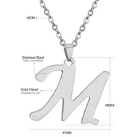 Stainless Steel Women's Unisex 18 Inch Necklace Pendant Letter Lobster Clasp S2