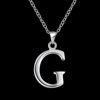 Sterling Silver Plated Necklace Women Pendant Initial Letter Alphabet B375