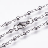 Stainless Steel Chain Necklaces Lobster Flat Round Gold 17.9 inches 45.5cm Z670