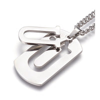 Stainless Steel Initial Pendant Necklace Lobster Chain Alphabet Letter 27" A385