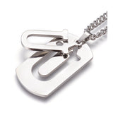 Stainless Steel Initial Pendant Necklace Lobster Chain Alphabet Letter 27" A385