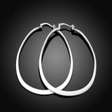 Sterling Silver Plated  Hoop Pierced Earrings 2.7" inch L1