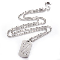 Stainless Steel Initial Pendant Necklace Lobster Chain Alphabet Letter 27" A385