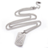 Stainless Steel Initial Pendant Necklace Lobster Chain Alphabet Letter 27" A385