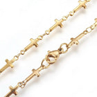 Stainless Steel Rosary Bead Necklace Enamel Evil Eye Virgin Mary Cross 18" P31
