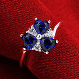 Sterling Silver Plated Heart CleverZirconia Flower Band Ring Size 8 B143