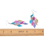 Dangle Earrings Earring Hooks Leaf Gray Blue Green Black 60x27mm P352