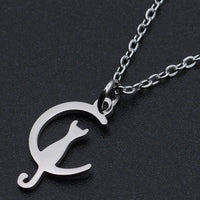 Stainless Steel Pendant Necklace Lobster Moon Cat Silver Gold 15.7" 1.5mm P63