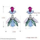 Yellow Gold Plated Earrings Chadelier  Stud Clasp L832