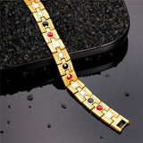 Stainless Steel Watch Bracelet Real 18K Gold Plated 8.5"  A119