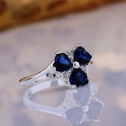 Sterling Silver Plated Heart CleverZirconia Flower Band Ring Size 8 B143