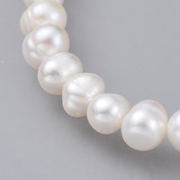 Natural Pearl Beads Stretch Bracelets 2"(5.2cm)  6-10MM Pear Size P507