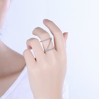 Rose Gold Platinum Plated Plated Knuckle Ring Kallaite Stone Blue B508