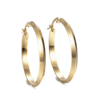 304 Stainless Steel Hoop Earrings Gold 0.6 To 1.4" Pin 1x0.8mm  P620