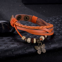 Leather Bracelet 8.5 Inches 14MM Push Button L440