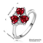 Sterling Silver Plated Heart CleverZirconia Flower Band Ring Size 8 B143