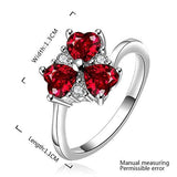 Sterling Silver Plated Heart CleverZirconia Flower Band Ring Size 8 B143