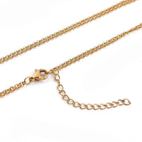 Stainless Steel Double Layer Necklace Pendant Necklace Butterfly 16" Z462