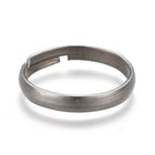Stainless Steel Plain Band Ring Silver Gold Black Adjustable Size Z735