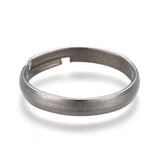 Stainless Steel Plain Band Ring Silver Gold Black Adjustable Size Z735