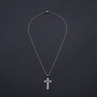 Stainless Steel Pendant Necklace Lobster Clasp Cross Silver 17.7" 1.5mm P45