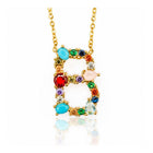 Zirconia Initial Pendants Necklaces Cable Chains Alphabet Letter Adjustable P663