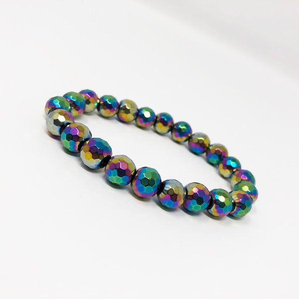 Electroplated Hematite Non-Magnetic Bracelet Unisex Adjustable Size X2