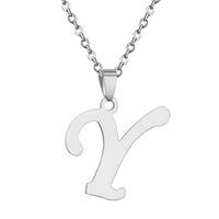 Stainless Steel Women's Unisex 18 Inch Necklace Pendant Letter Lobster Clasp S2