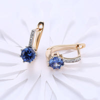 Yellow Gold Plated Earrings  Hoop Huggies AAA Zirconia  Latch Back Clasp L592