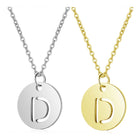 Stainless Steel Initial Pendant Necklace Alphabet Silver Gold Letter 16" A416