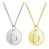 Stainless Steel Initial Pendant Necklace Alphabet Silver Gold Letter 16" A416