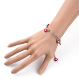 Evil Eye Enamel Bracelet Paperclip Stainless Steel Lobster Red Adjustable Z151