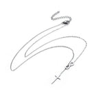 Stainless Steel Chain Lariat Necklace Lobster Infinity Cross Gold 17" 1mm A215