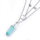 Malachite Bullet Pendant Necklace 316 Stainless Steel Lobster Clasp 16" Z509