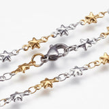 Stainless Steel Necklace Lobster Ion Plating  IP Star 17.3"~17.7" 44~45cm Z645