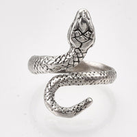 Alloy Cuff Finger Ring Snake Antique Silver Size 8 Adjustable 19mm P441