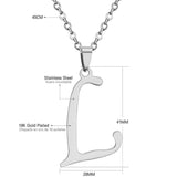 Stainless Steel Women's Unisex 18 Inch Necklace Pendant Letter Lobster Clasp S2