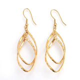 Stainless Steel Dangle Earrings Carved Gold Silver 65mm Pendant 46x19x4mm P155