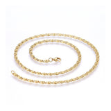 304 Stainless Steel Lumachina Chain Necklaces Gold Silver 19.68" 50cm 4mm Z574