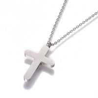 Stainless Steel Pendant Necklace Lobster Cross Gunmetal Silver18" 30x19x2mm Z458