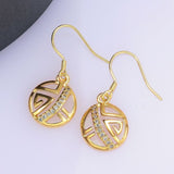 Yellow Gold Platinum Plated Fish Hook Drop Dangle Bali Earrings L118