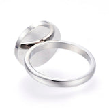304 Stainless Steel Finger Rings Flat Round Gold Silver Z694