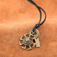 Genuine Leather Necklace Pendant  Adjustable Size Slide Clasp B469